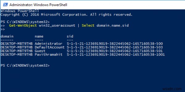 Windows 10에서 모든 사용자의 보안 식별자(SID)를 확인하는 방법