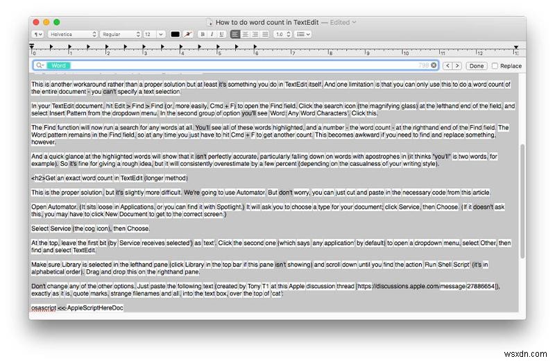 맥(Mac) TextEdit에서 단어 수 계산하는 방법 – Automator 설정부터 간편한 대안까지