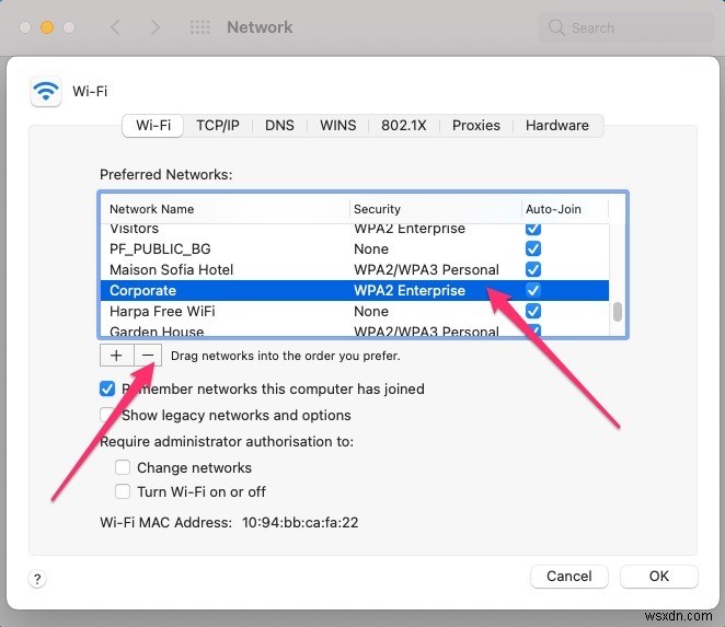 맥(Mac)에서 Wi-Fi 네트워크를 잊는(삭제하는) 방법 완벽 가이드