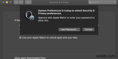 macOS Catalina에서  Apple Watch로 승인  기능 사용하는 방법