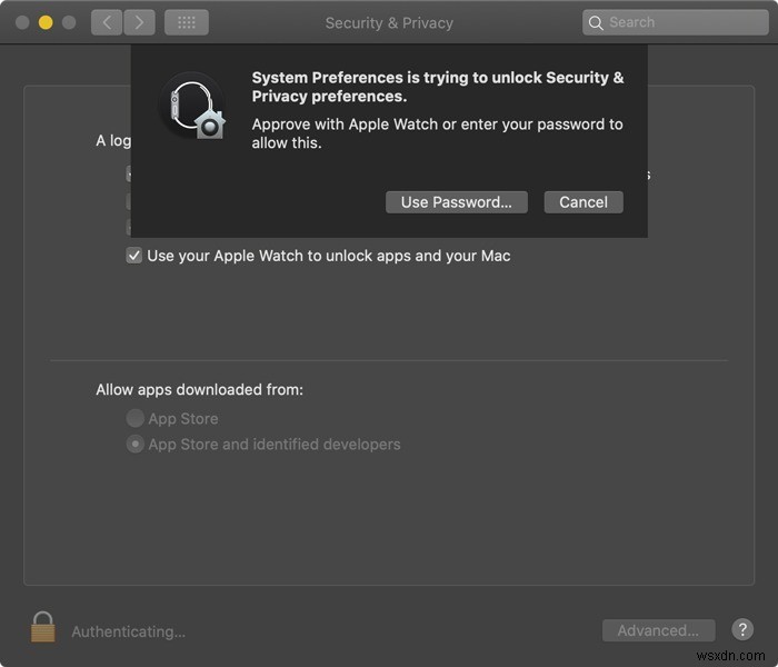 macOS Catalina에서  Apple Watch로 승인  기능 사용하는 방법