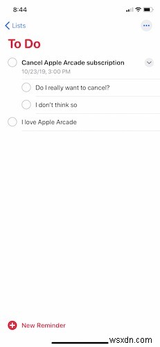 iOS 및 macOS 미리 알림 앱에서 하위 작업 만드는 방법