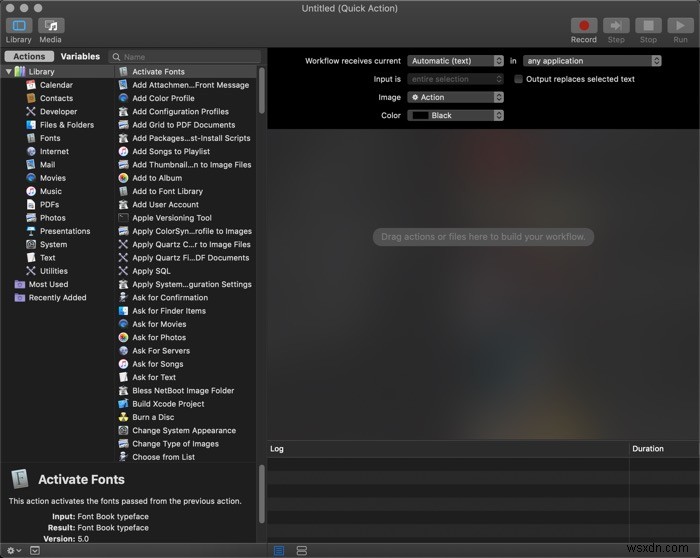 macOS Mojave에서 빠른 작업(Quick Action) 생성하고 활용하는 방법