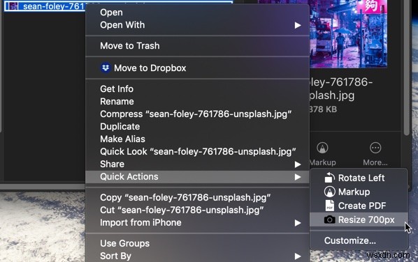 macOS Mojave에서 빠른 작업(Quick Action) 생성하고 활용하는 방법