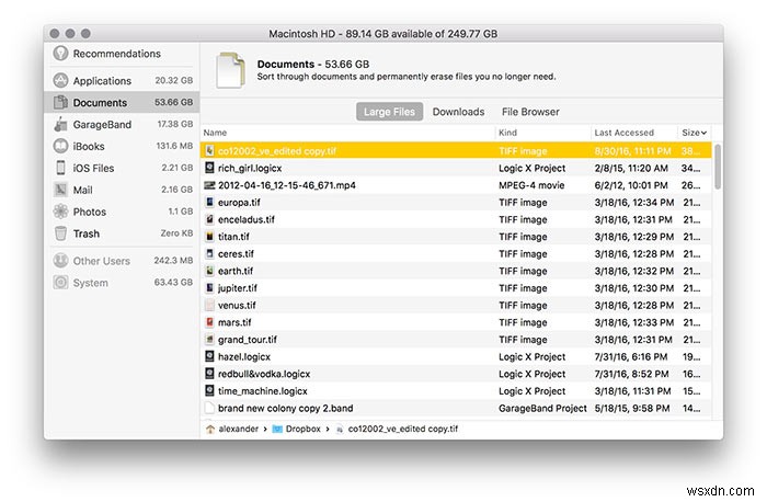 macOS 시에라의  제거 가능(Purgeable)  공간 완벽 이해와 저장 공간 최적화 방법