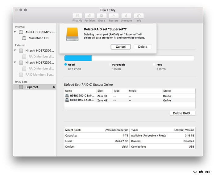 macOS 시에라에서 RAID 설정하는 방법 완벽 가이드