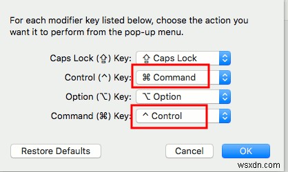 맥 OS X에서 Control 키와 Command 키 서로 바꿔 사용하는 방법