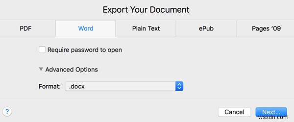 Pages 문서를 Microsoft Word 형식으로 변환하는 방법