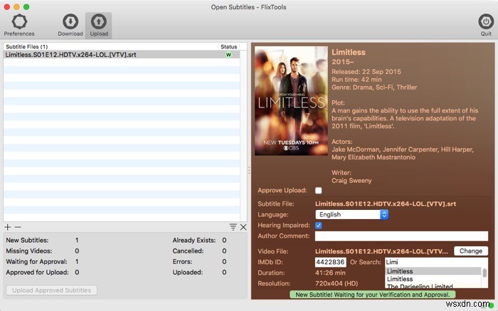 FlixTools Lite로 영화 자막 자동 검색·다운로드하기 [Mac]