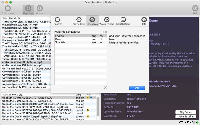 FlixTools Lite로 영화 자막 자동 검색·다운로드하기 [Mac]
