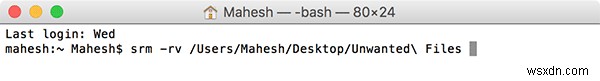 OS X 엘 캐피탠에서 휴지통 안전하게 비우는 방법