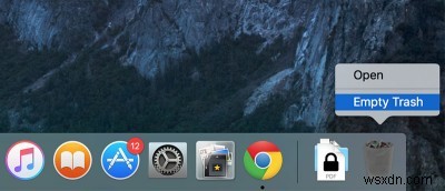 OS X 엘 캐피탠에서 휴지통 안전하게 비우는 방법