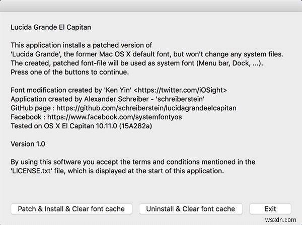 OS X El Capitan 기본 시스템 글꼴을 Lucida Grande로 되돌리는 완벽 가이드