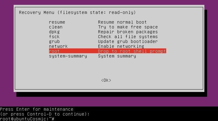 우분투(Ubuntu)에서 복구 모드(안전 모드)로 부팅하는 방법