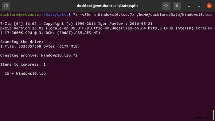 우분투(Ubuntu)에서 대용량 파일을 압축하고 분할하는 방법