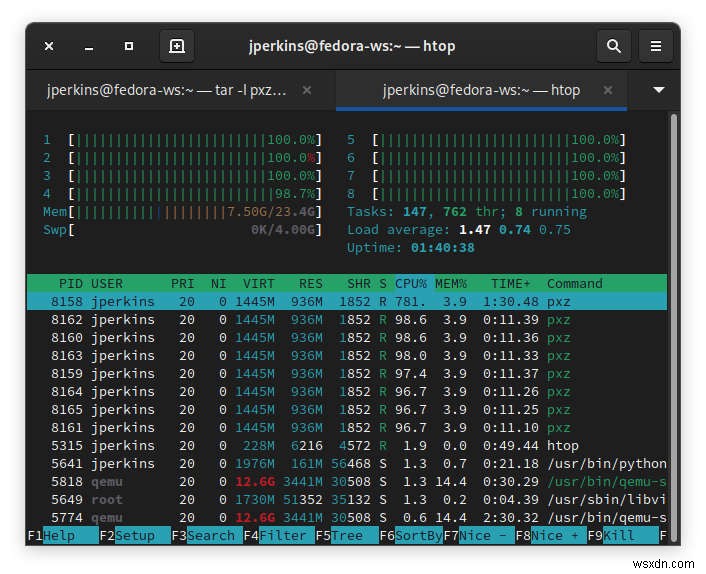 tar와 pigz·pbzip2·pxz로 모든 CPU 코어를 활용해 아카이브 압축 속도 높이는 방법
