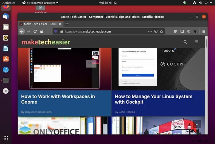 Ubuntu 20.04에서 상단 표시줄과 측면 패널(독) 숨기는 방법