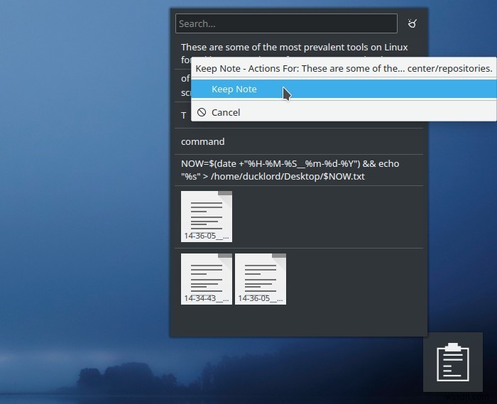 KDE 클립보드 위젯으로 클립보드 기록을 텍스트 파일로 백업하는 방법