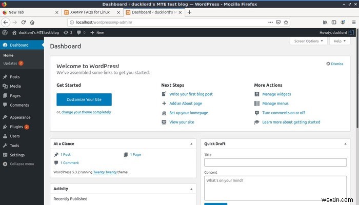 리눅스에서 로컬 WordPress 개발 환경 구축하는 방법 (XAMPP 완벽 가이드)