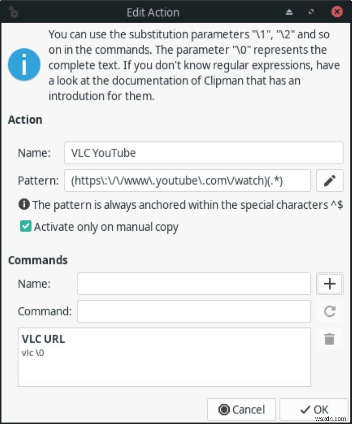 리눅스에서 Clipman으로 복사한 YouTube 링크를 VLC에서 바로 재생하는 방법