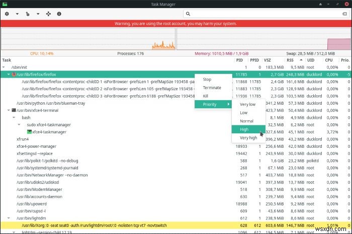 XFCE 작업 관리자 활용 가이드: 실행 중인 프로세스를 효율적으로 관리하는 방법