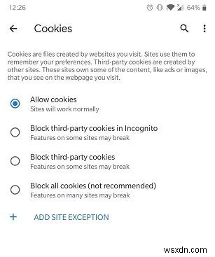 안드로이드 브라우저에서 쿠키 활성화하는 방법 (Chrome·Firefox·Opera)