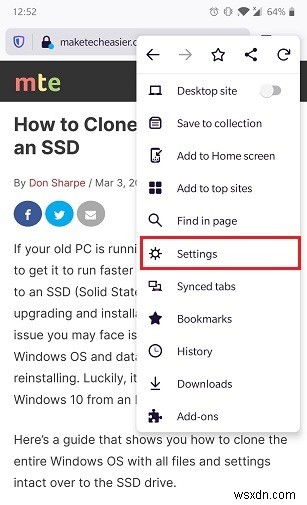 안드로이드 브라우저에서 쿠키 활성화하는 방법 (Chrome·Firefox·Opera)
