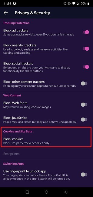 안드로이드 브라우저에서 쿠키 활성화하는 방법 (Chrome·Firefox·Opera)