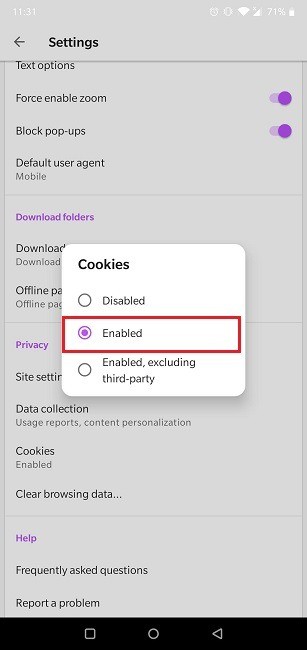 안드로이드 브라우저에서 쿠키 활성화하는 방법 (Chrome·Firefox·Opera)