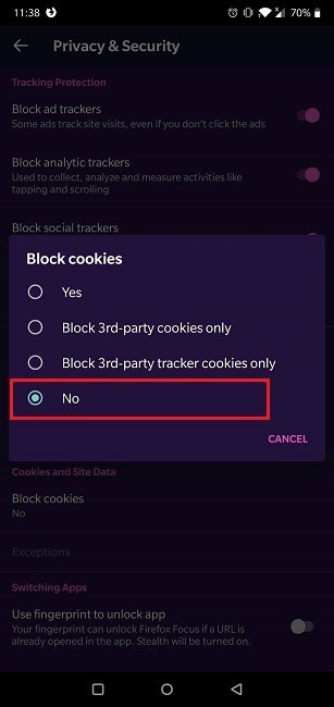 안드로이드 브라우저에서 쿠키 활성화하는 방법 (Chrome·Firefox·Opera)