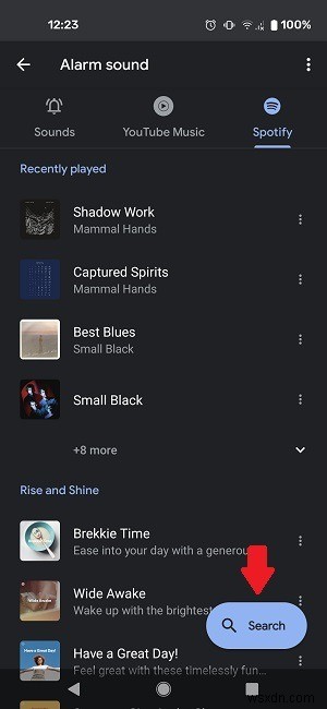 안드로이드에서 스포티파이(Spotify) 음악을 알람으로 설정하는 방법