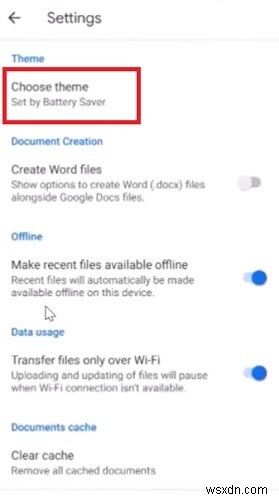 안드로이드에서 Google 문서도구 다크 모드 활성화하는 방법