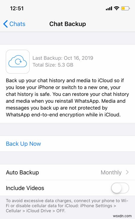 아이폰(iOS)에서 WhatsApp 채팅을 iCloud로 백업하는 방법