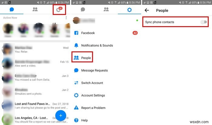 페이스북 메신저(Facebook Messenger) 연락처 동기화 및 해제하는 방법