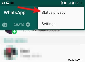 WhatsApp 상태 업데이트, 특정 사람에게만 숨기는 방법