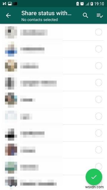WhatsApp 상태 업데이트, 특정 사람에게만 숨기는 방법