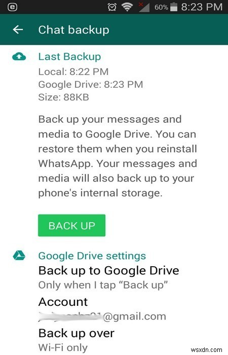 안드로이드에서 WhatsApp 대화를 Google 드라이브에 백업하는 방법