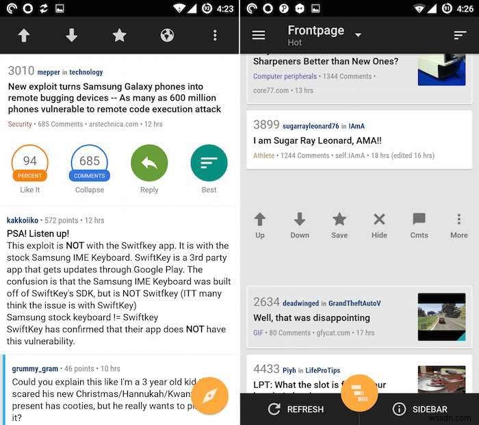 안드로이드에서 쓸 만한 Reddit 앱 베스트 5