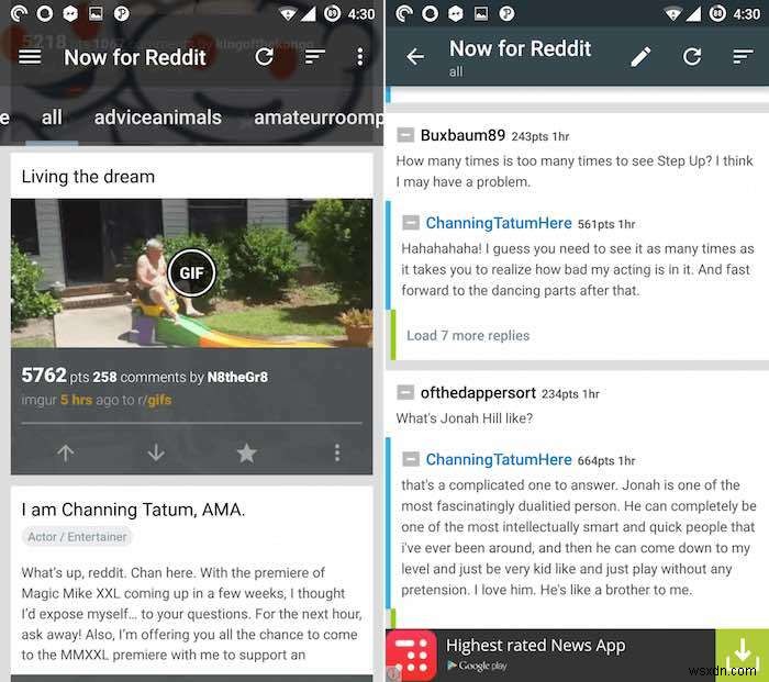 안드로이드에서 쓸 만한 Reddit 앱 베스트 5