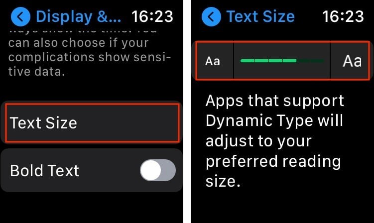 Apple Watch 글자 크기 키우는 방법 2가지 (아이폰 & 워치 직접 설정)