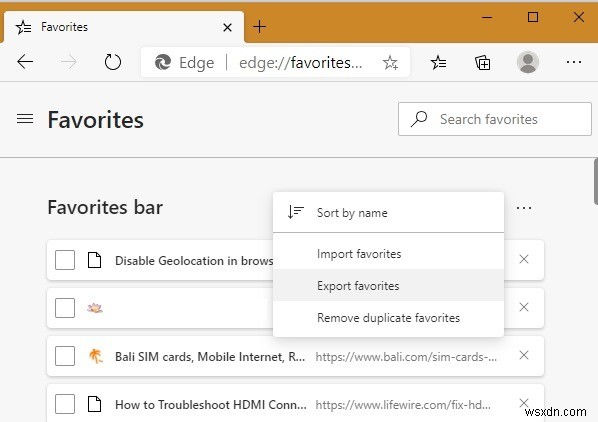 Microsoft Edge에서 즐겨찾기 가져오기 및 내보내기 완벽 가이드