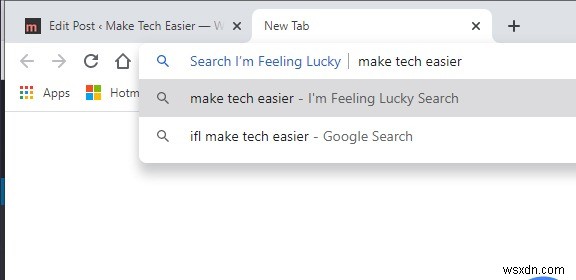 Chrome 주소창에  I m Feeling Lucky  검색 기능 추가하는 방법