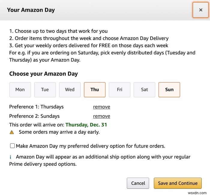 아마존 데이(Amazon Day) 배송이란? 원하는 날짜에 택배 한 번에 받는 방법