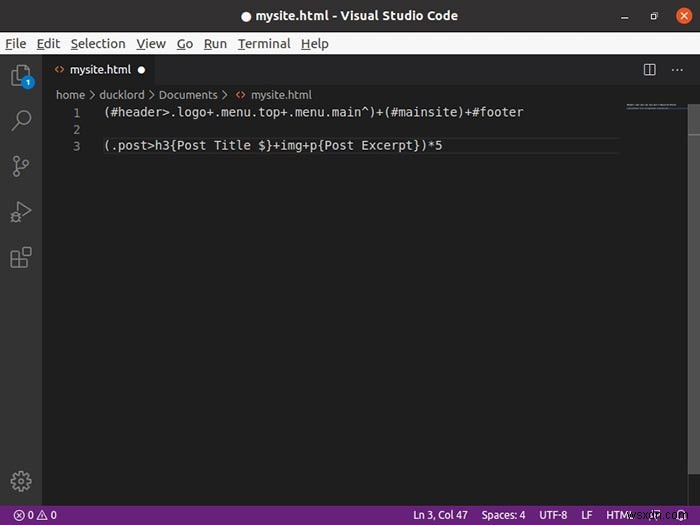 Emmet으로 HTML 파일 초고속 작성하기 – VS Code 실전 가이드
