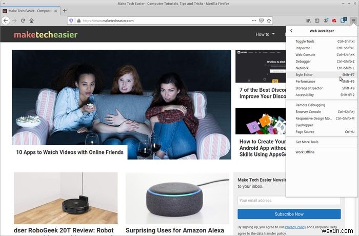 파이어폭스(Firefox) 웹 개발자 도구로 웹사이트 실시간 편집하는 방법