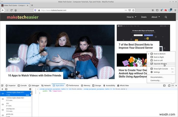 파이어폭스(Firefox) 웹 개발자 도구로 웹사이트 실시간 편집하는 방법
