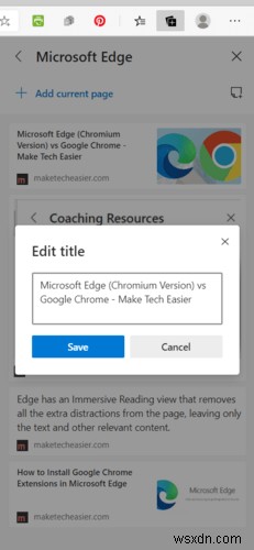 새 Microsoft Edge 브라우저에서  컬렉션  기능 활용하는 방법