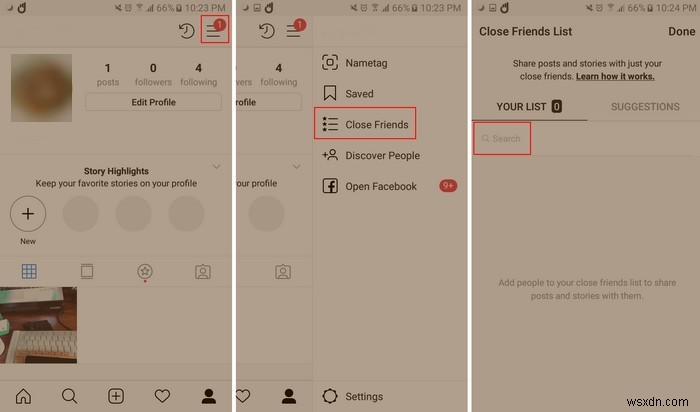 인스타그램 스토리, 친한 친구에게만 공유하는 방법