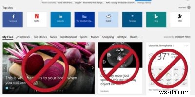Microsoft Edge 시작 페이지 뉴스 피드 비활성화 및 설정 변경 방법