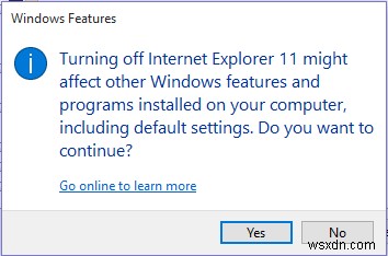 Windows 10에서 인터넷 익스플로러(IE) 비활성화하는 방법